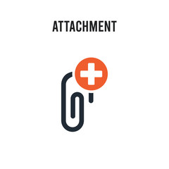 Obraz premium Attachment vector icon on white background. Red and black colored Attachment icon. Simple element illustration sign symbol EPS