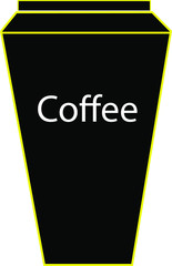 Black coffee cup icon . Take away coffee cup logo. Coffee to go icon on white background.