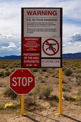 Area 51 Warning Border Sign