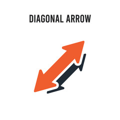 Diagonal arrow vector icon on white background. Red and black colored Diagonal arrow icon. Simple element illustration sign symbol EPS