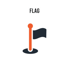 Flag vector icon on white background. Red and black colored Flag icon. Simple element illustration sign symbol EPS