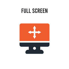 Fototapeta premium Full screen vector icon on white background. Red and black colored Full screen icon. Simple element illustration sign symbol EPS