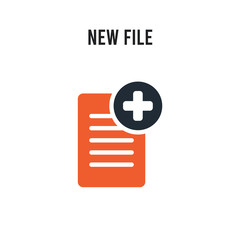 New File vector icon on white background. Red and black colored New File icon. Simple element illustration sign symbol EPS