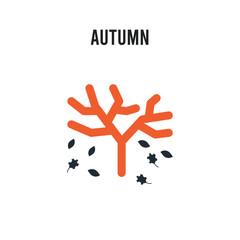 Autumn vector icon on white background. Red and black colored Autumn icon. Simple element illustration sign symbol EPS