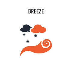 Breeze vector icon on white background. Red and black colored Breeze icon. Simple element illustration sign symbol EPS