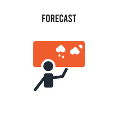Forecast vector icon on white background. Red and black colored Forecast icon. Simple element illustration sign symbol EPS