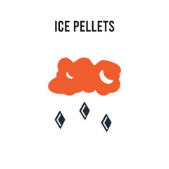ice pellets vector icon on white background. Red and black colored ice pellets icon. Simple element illustration sign symbol EPS