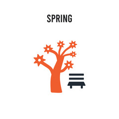 Spring vector icon on white background. Red and black colored Spring icon. Simple element illustration sign symbol EPS
