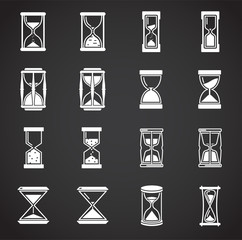 Sand watch related icons set on background for graphic and web design. Creative illustration concept symbol for web or mobile app