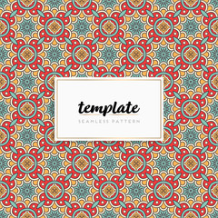 Colorful mandala seamless pattern vector