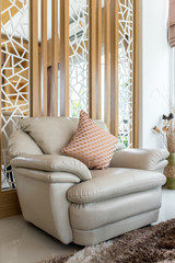 Leather Reclining Chair withe backrest pillow in the living room