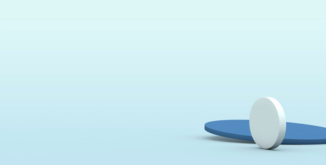 Abstract background of 3D circular plates. Modern minimal design of high resolution 3D render.