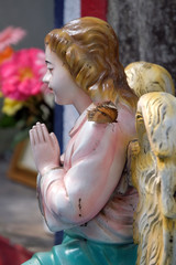 Angel at the Tomb of the Croatian Jesuit Missionary Ante Gabric Behind the Catholic Church in Kumrokhali, West Bengal, India