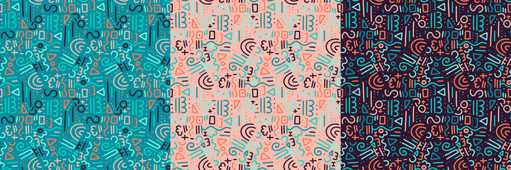 Abstract seamless pattern for girls, boys, clothes. Creative background with dots, spots. Funny wallpaper for textile and fabric. Fashion style. Colorful bright