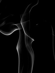 Cigarette smoke on black background, macro shot