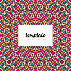 Colorful mandala seamless pattern vector