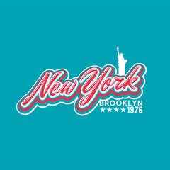 new york brooklyn freedom statue graphic tee