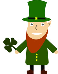 Vector illustration for Saint Patrick Day. Cute illustration with funny character for patrick day.
