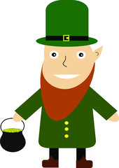 Vector illustration for Saint Patrick Day. Cute illustration with funny character for patrick day.