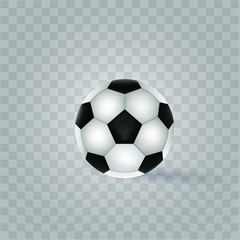 soccer ball on a transparent background, realistic vector