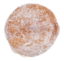 Berliner Doughnuts as detailed close-up shot isolated on white background (selective focus)
