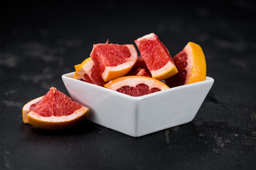 Grapefruit slices (selective focus)