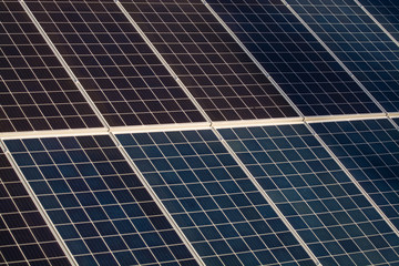 Background or texture of electro plates, solar panels installed on the house. Modern source of electricity.