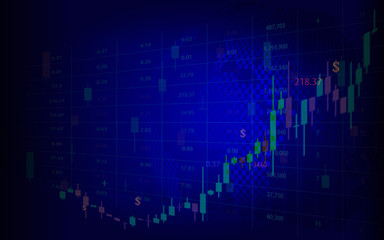 Stock market or forex trading graph in graphic concept