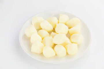 delicious fresh mozzarella on  white plate