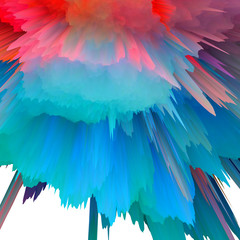 Abstract 3D explosion illustratoin. Colorful graphic design. Hight resolution  creative  background.