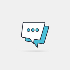 Fototapeta premium Typing in a chat bubble icon, comment sign symbol
