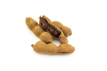 Tamarinds fruits isolated on white background