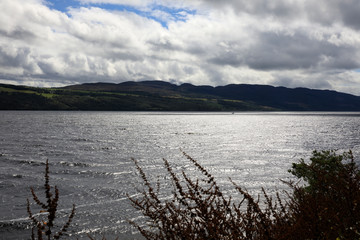 Loch Ness (Scotland), UK - August 02, 2018: Loch Ness lake, Scotland, Highlands, United Kingdom