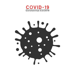 Vector Coronavirus Covid-19 bacteria dark icon