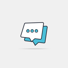 Fototapeta premium Typing in a chat bubble icon, comment sign symbol