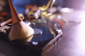 Computer equipment. Repair of PC components. Hard drive for restoration in the workshop. Winchester virus recovery.