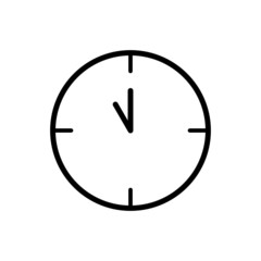 Clock icon design eps 10. Clock pointing to time with 3, 6, 9, and 12 marks present
