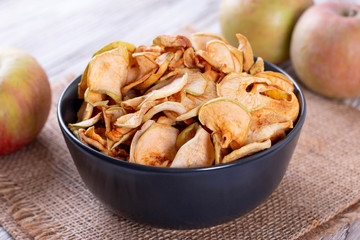 Dried apples in a bowl