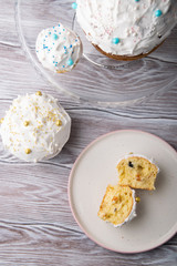 Fragrant delicious Easter cakes on the table