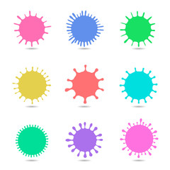 Vector set of colored blots on the white background