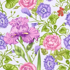 Nahtloses Vektormuster mit Blumen. © marinavorona