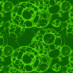 Internal Balance abstract pattern against green background 