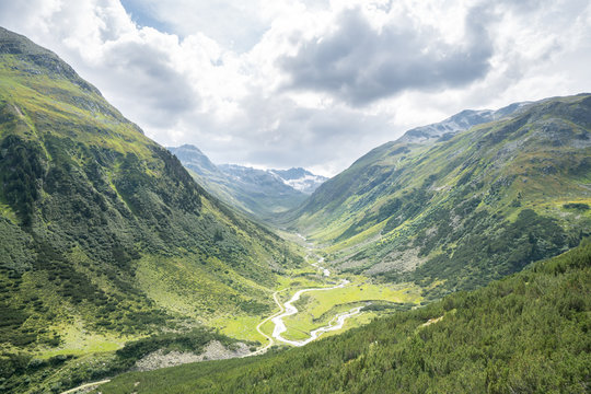 Beautiful valley and alpine landscape