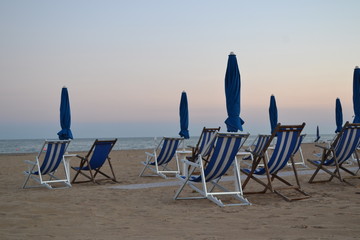 Deck chairs on the beach
