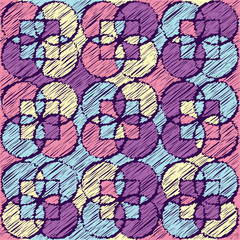 Fototapeta na wymiar Circles and lines, seamless pattern.