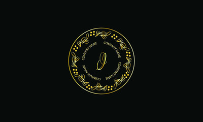 Elegant round shape monogram with letter I. Exquisite calligraphic logo design business sign, restaurant, royalty, boutique, cafe, hotel.