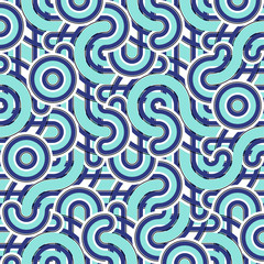 Geometric abstract pattern in midcentury style. Seamless vector