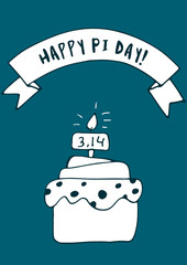 Hand drawn doodle vector pattern for happy Pi day celebration on March 14th. Mathematical constant, a ratio of a circle s circumference to its diameter. Text A Happy Pi Day .