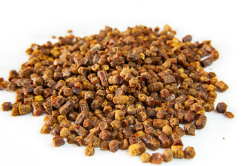 Bee bread (perga, bee pollen) on a white background