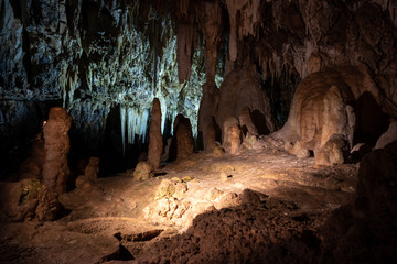 Obraz premium the karst Stiffe caves in the Park Regional Sirente Velino. San Demetrio Ne 'Vestini, Abruzzo, Italy.